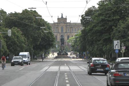 The Maximilianeum at the end of Maximilianstraße