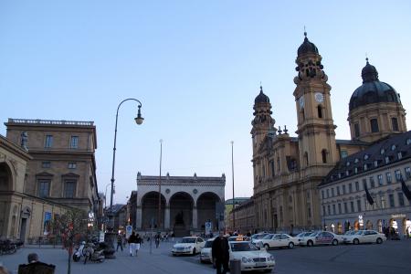 Odeonsplace with Feldherrnhalle and Theatinerkirche (Church)