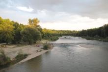 Picture: The Isar seen from the Thalkirchener Brücke (Bridge)