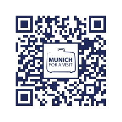 QR-Code Mit Rädern und Motor- munich for a visit