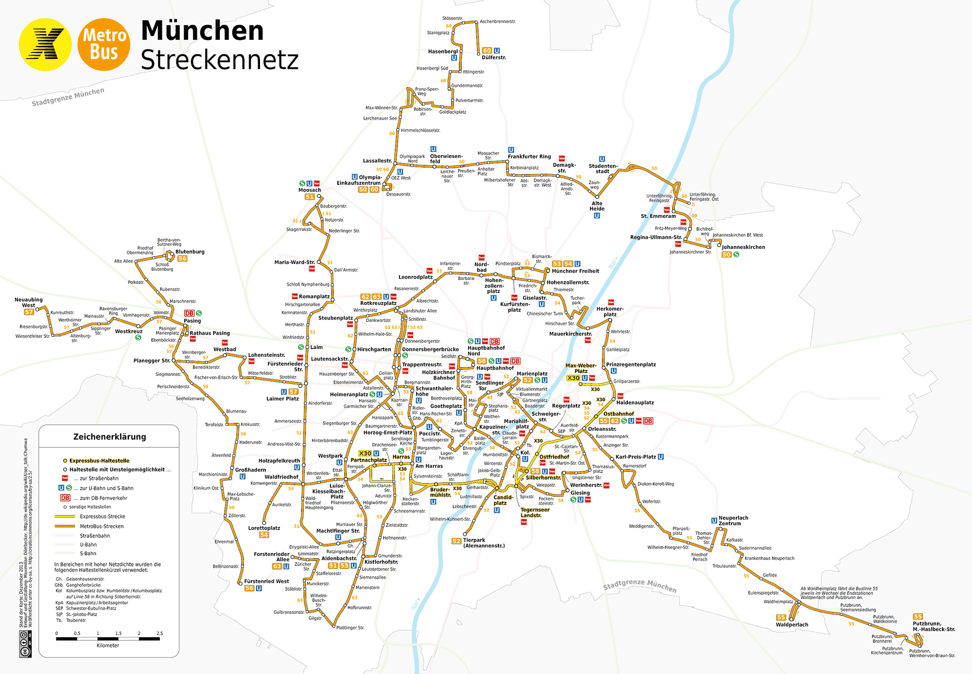 Bus Metrobus München, Plan Netzplan, Liniennetz, Bilder & Infos